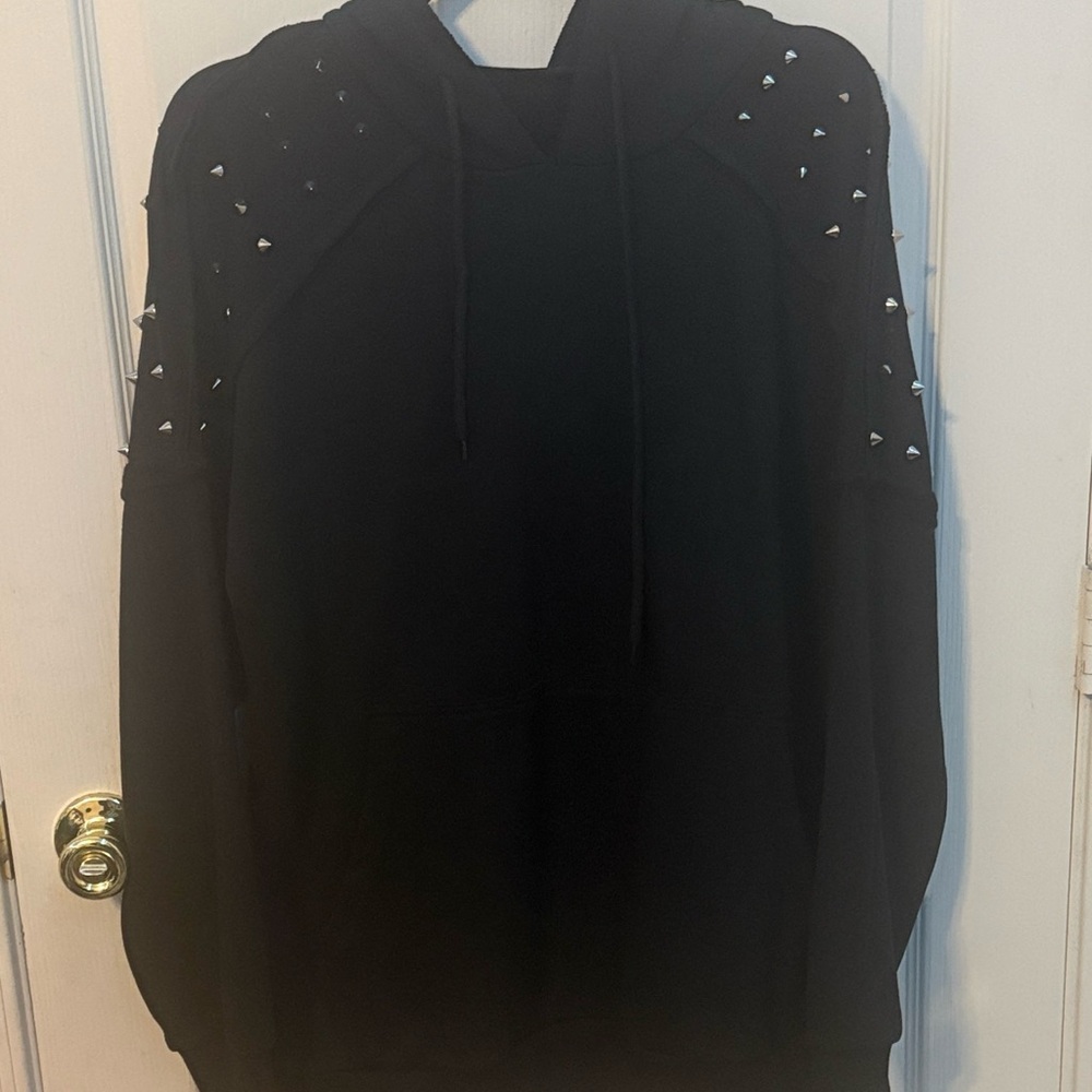 BlackHoodie with Studded shoulders